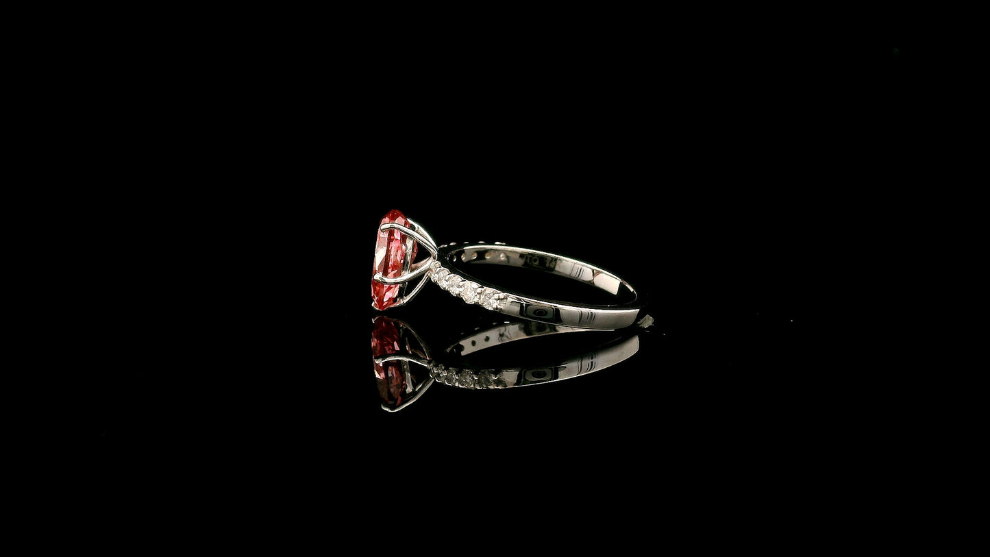 1.84 Carats Pink Lab Grown Diamond 14K Gold Ring