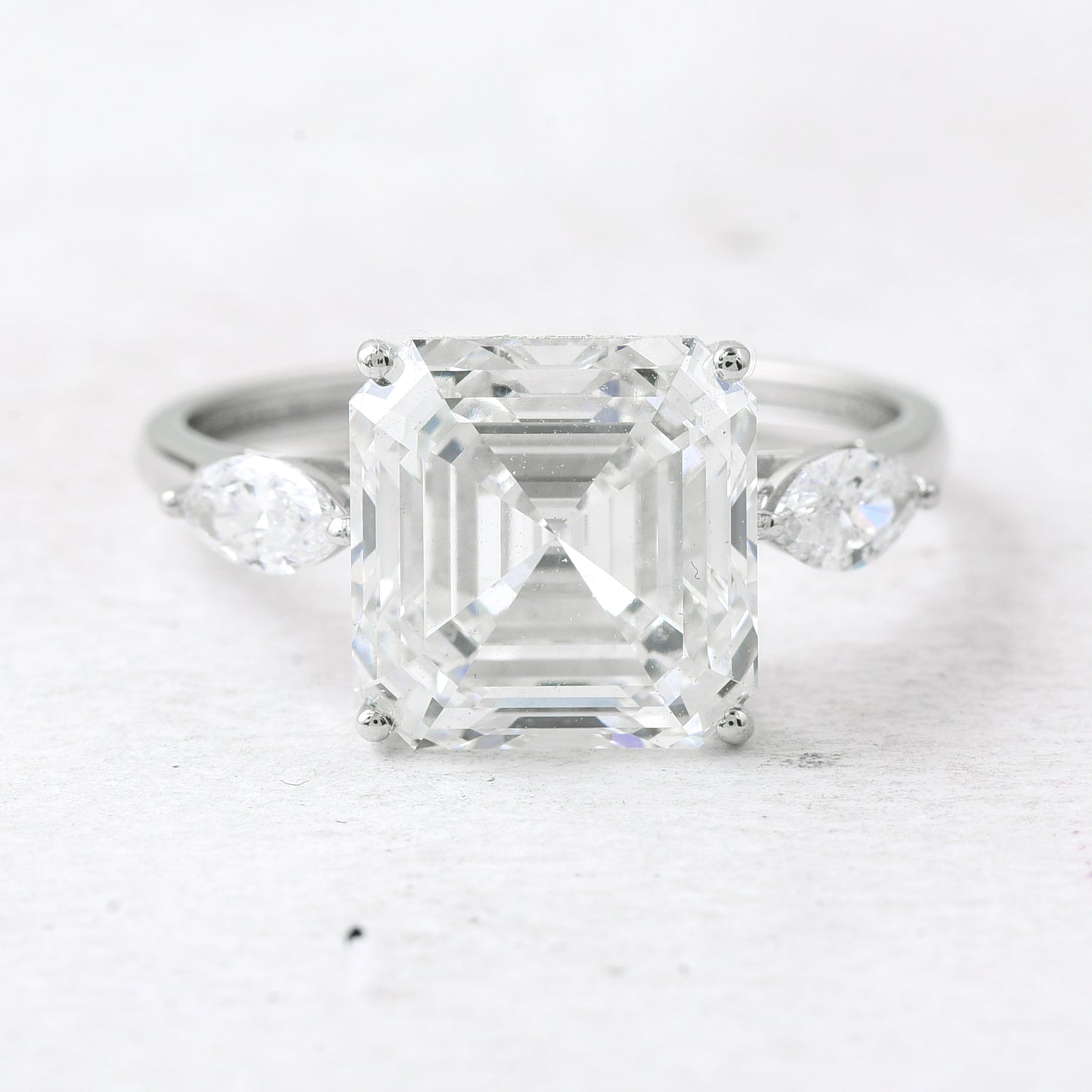 5.38 Ct Asscher Lab Grown Diamond 950 Platinum Ring