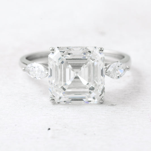 5.38 Ct Asscher Lab Grown Diamond 950 Platinum Ring