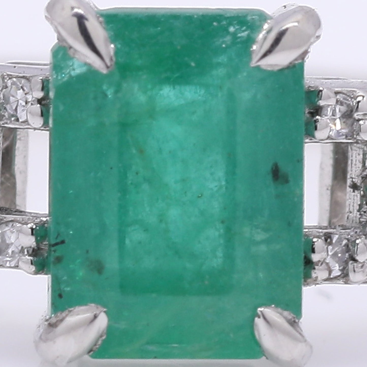 1.18 Ct Octagon Step Cut Natural Emerald 950 Platinum Ring