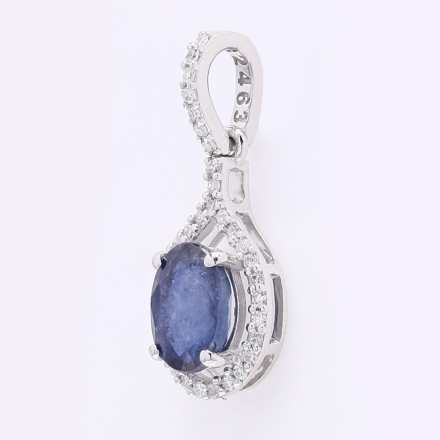 1.31 Ct Oval Mixed Cut Natural Sapphire 950 Platinum Pendant