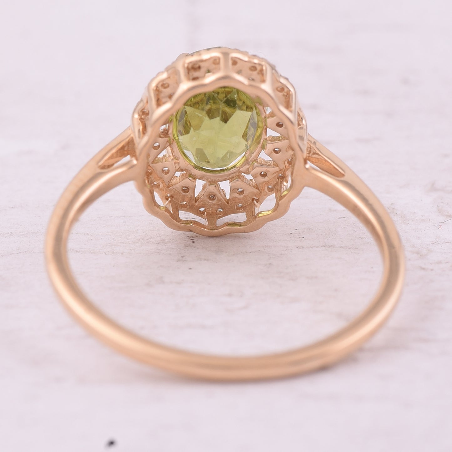 1.73 Ct Oval Mixed Cut Natural Green Tourmaline 14K Gold Ring