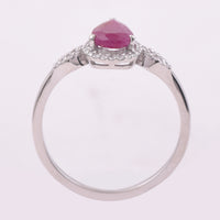 1.35 Ct Pear Mixed Cut Natural Ruby 950 Platinum Ring