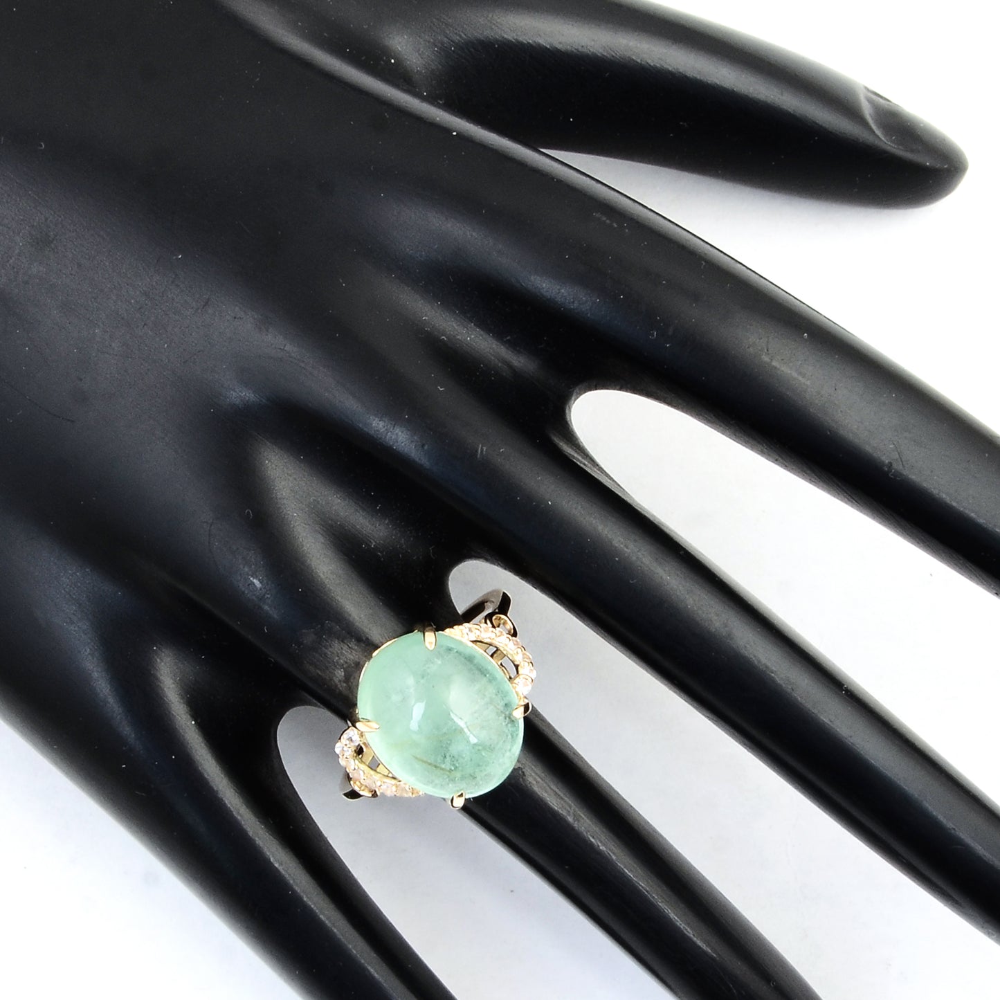 8.55 Ct Oval Emerald 14K Gold Ring