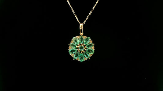 2.07 Ct Pear Emerald 14K Gold Pendant