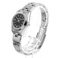 Rolex Oyster Perpetual 76080 Black 369 White Bar K Series Pre-owned Women's