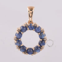 0.90 Ct Round Cabochon Cut Natural Sapphire 14K Gold Pendant