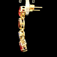 2.69 Ct Pear Rubellite 14K Gold Earrings