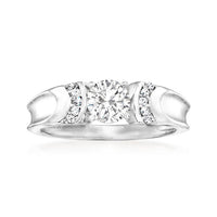 0.88 ct. t.w. Moissanite Ring in Sterling Silver. Size 6