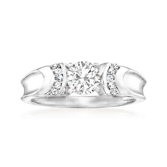 0.88 ct. t.w. Moissanite Ring in Sterling Silver. Size 6
