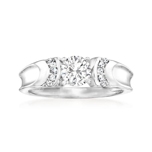 0.88 ct. t.w. Moissanite Ring in Sterling Silver. Size 6