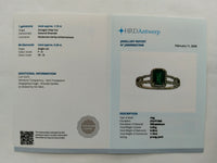 1.30 Ct Octagon Step Cut Natural Emerald 950 Platinum Ring
