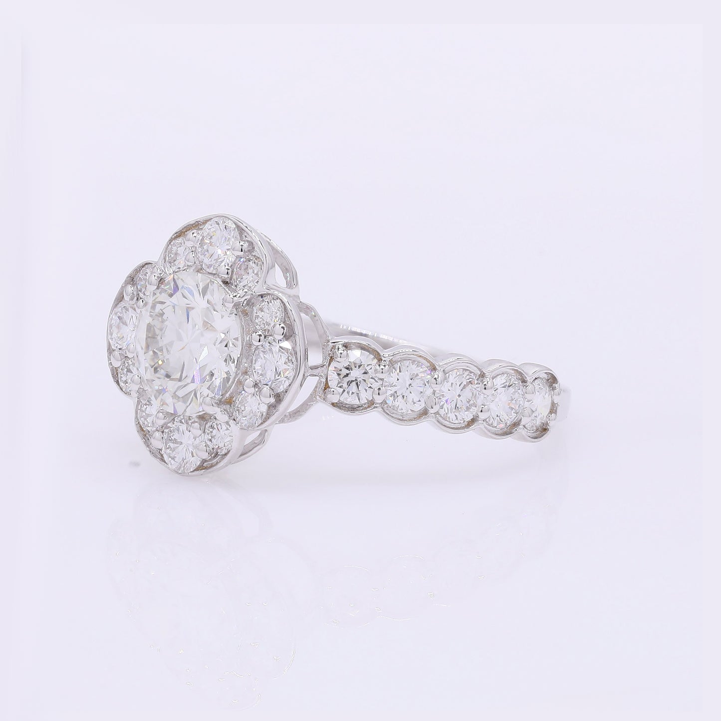 1.90 Carats Lab Grown Diamond 14K Gold Ring