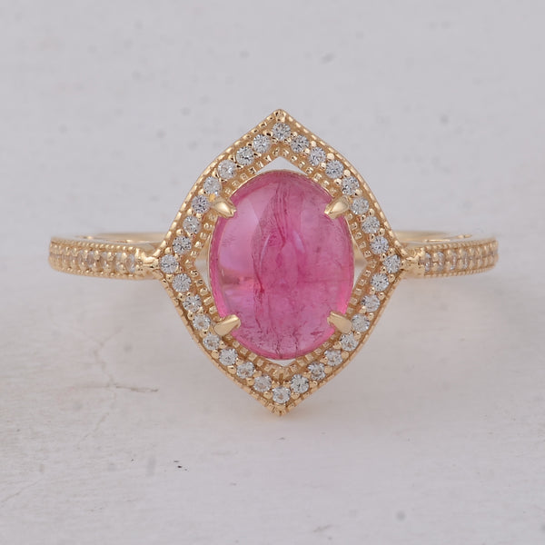 2.29 Ct Oval Tourmaline 9K Gold Ring