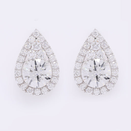 4.87 Carats Lab Grown Diamond 14K Gold Earrings