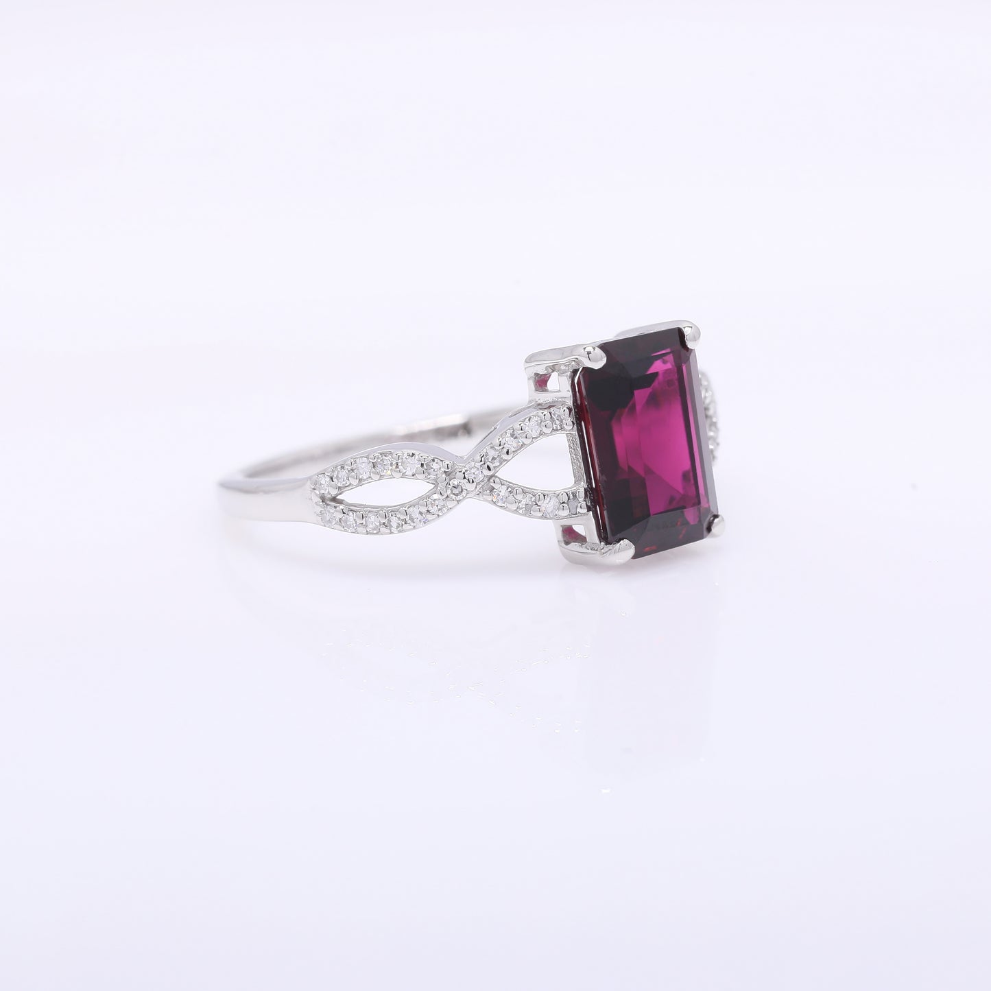 1.88 Ct Octagon Step Cut Natural Pink Tourmaline 950 Platinum Ring