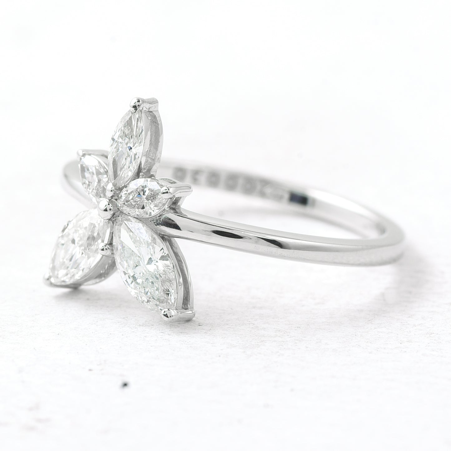 0.70 Ct Marquise Diamond 950 Platinum Ring