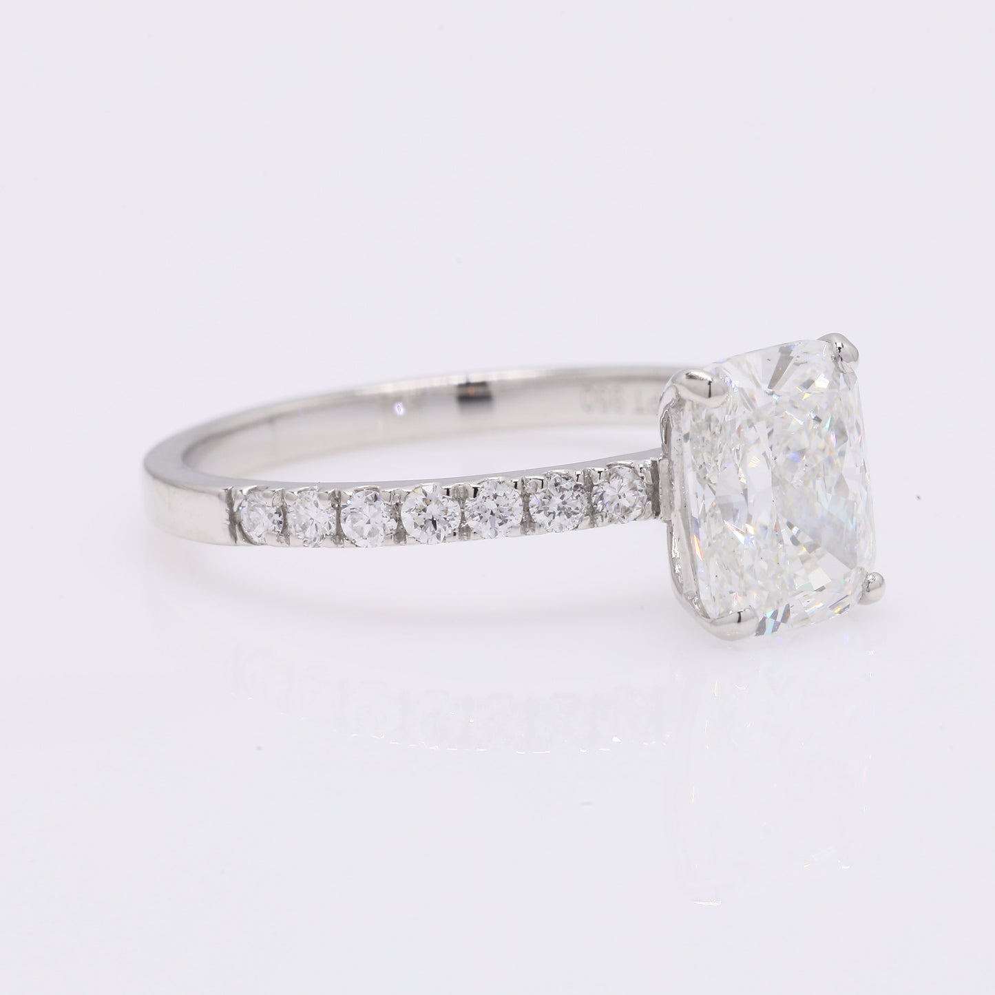 2.13 Ct Cushion Modified Brilliant Lab Grown Diamond 950 Platinum Ring