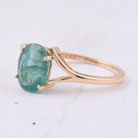 1.99 Ct Oval Natural Emerald 14K Gold Ring