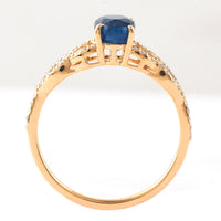 1.70 Ct Oval Mixed Cut Natural Sapphire 14K Gold Ring