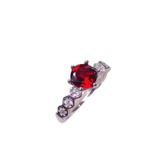 Garnet 925 Sterling Silver Ring