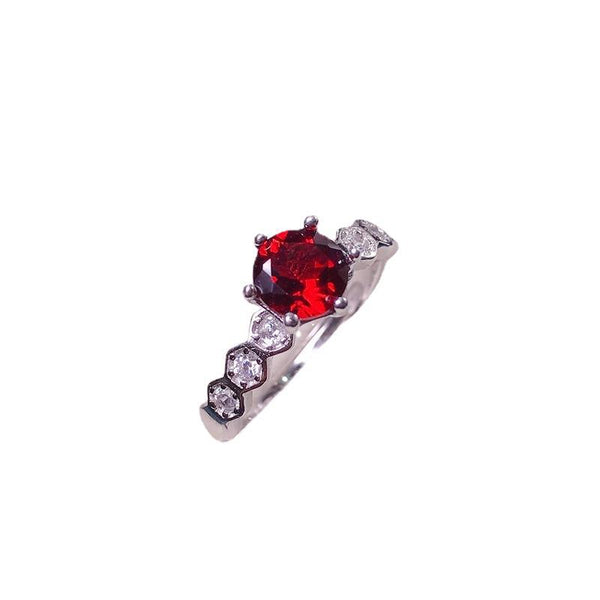 Garnet 925 Sterling Silver Ring