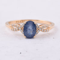 1.19 Ct Oval Natural Sapphire 14K Gold Ring