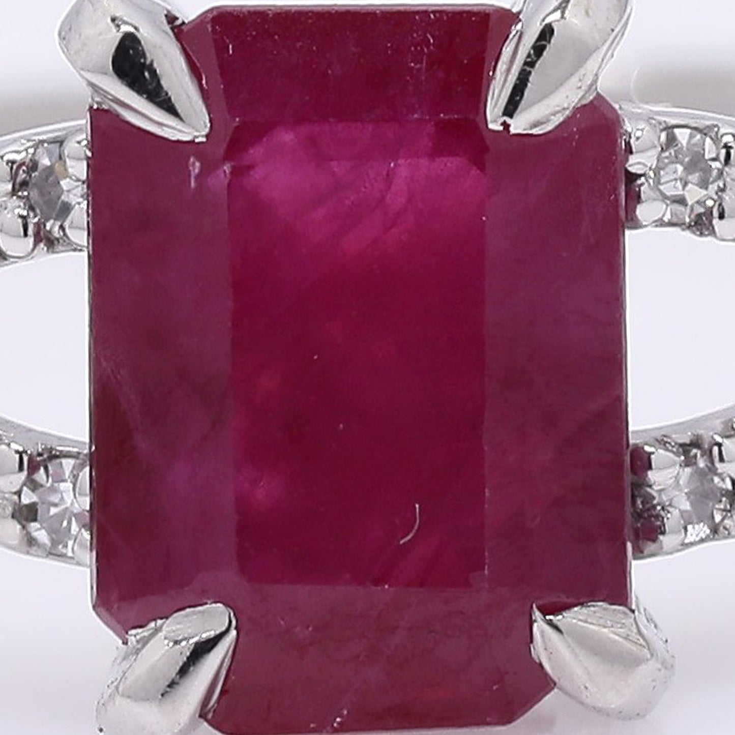 1.26 Ct Octagon Step Cut Natural Ruby 950 Platinum Ring