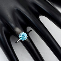 1.60 Carats Blue Lab Grown Diamond 14K Gold Ring
