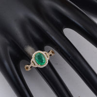 1.58 Ct Oval Emerald 9K Gold Ring