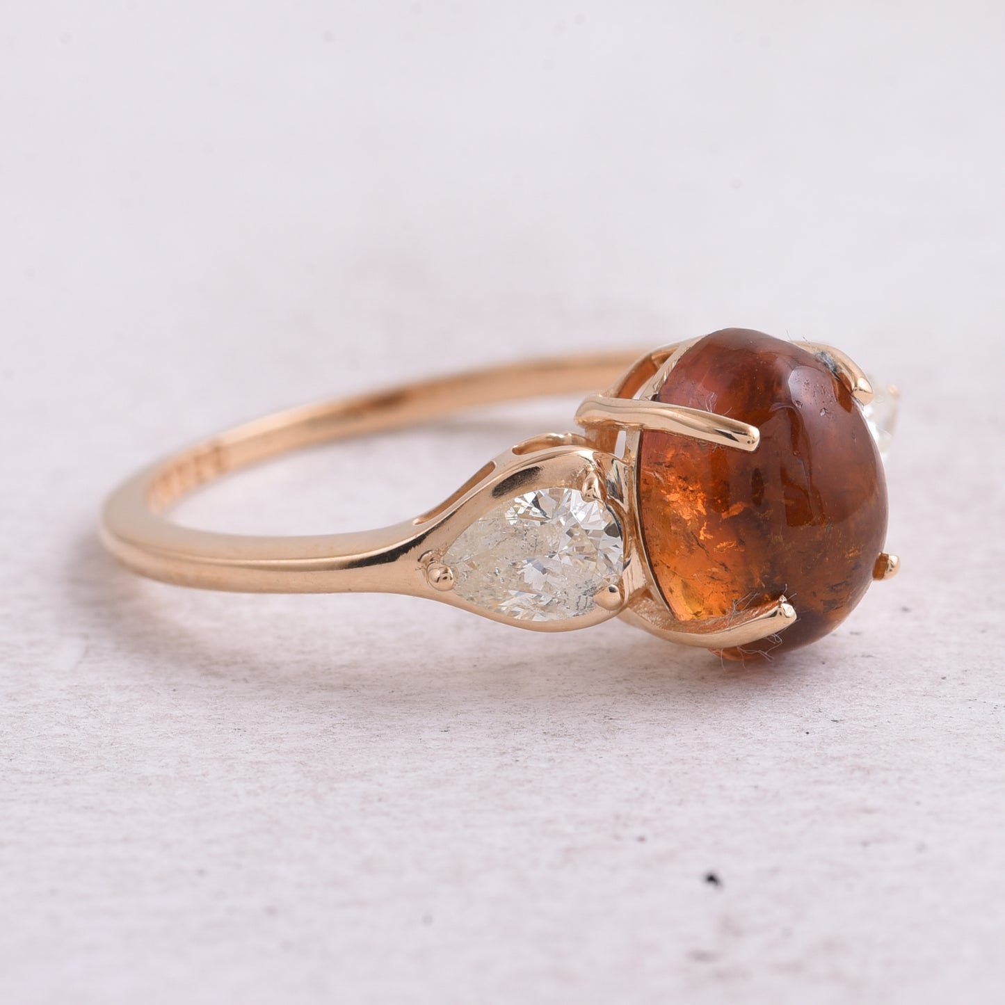 2.39 Ct Oval Cabochon Cut Natural Tourmaline 14K Gold Ring