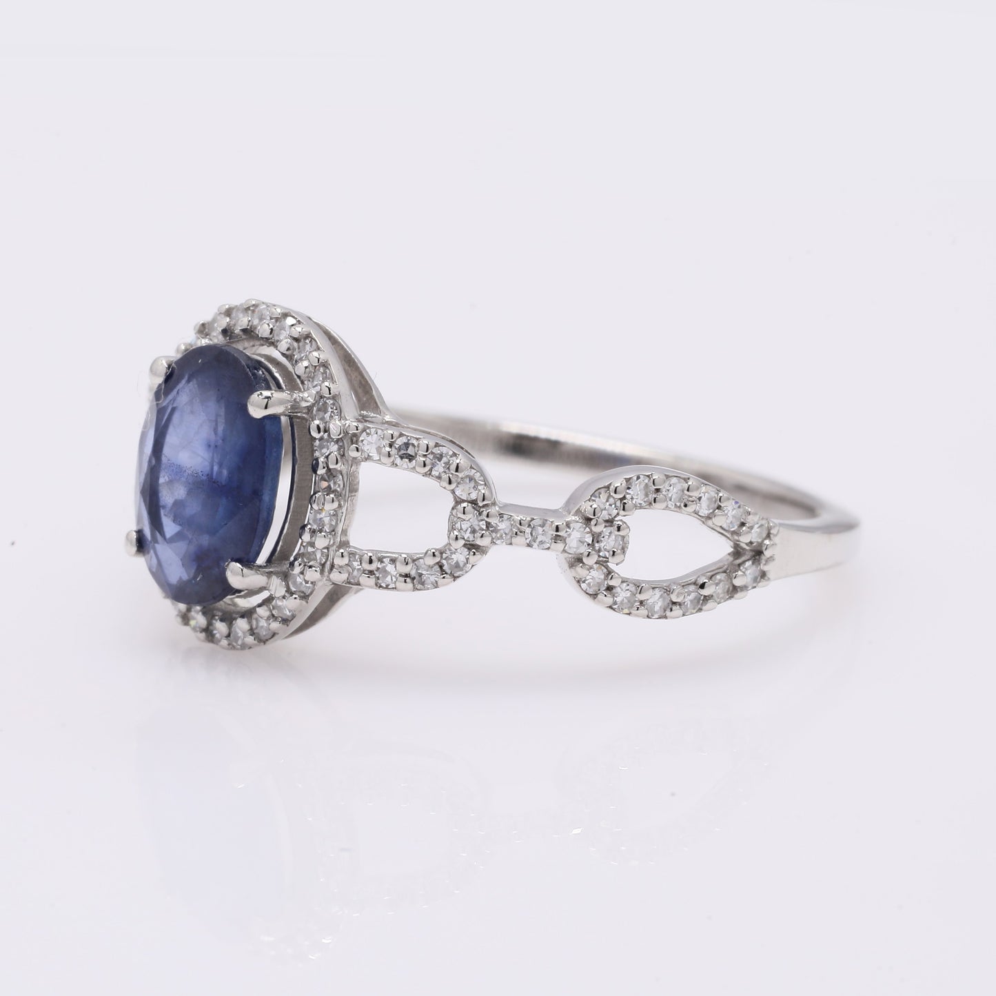 1.31 Ct Oval Mixed Cut Natural Sapphire 950 Platinum Ring