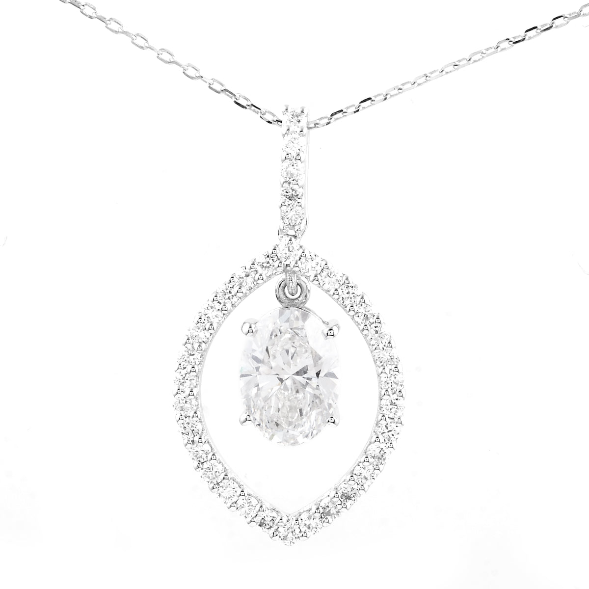 1.41 Carats Lab Grown Diamond 14K Gold Pendant