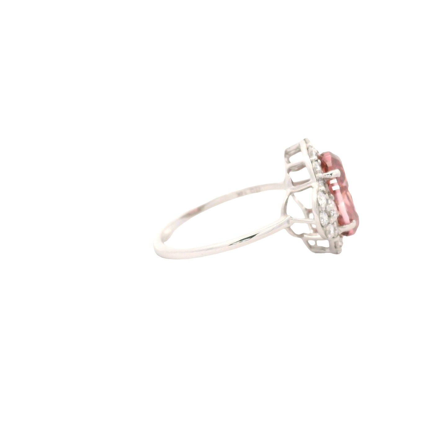 3.71 Carats Pink Lab Grown Diamond 14K Gold Ring