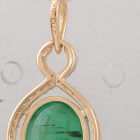 2.95 Ct Oval Emerald 9K Gold Pendant