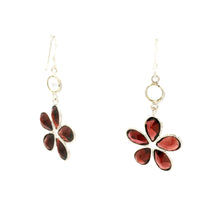 12.25 Ct Garnet, White Topaz 925 Sterling Silver Earrings