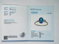 1.58 Ct Oval Natural Aquamarine 14K Gold Ring