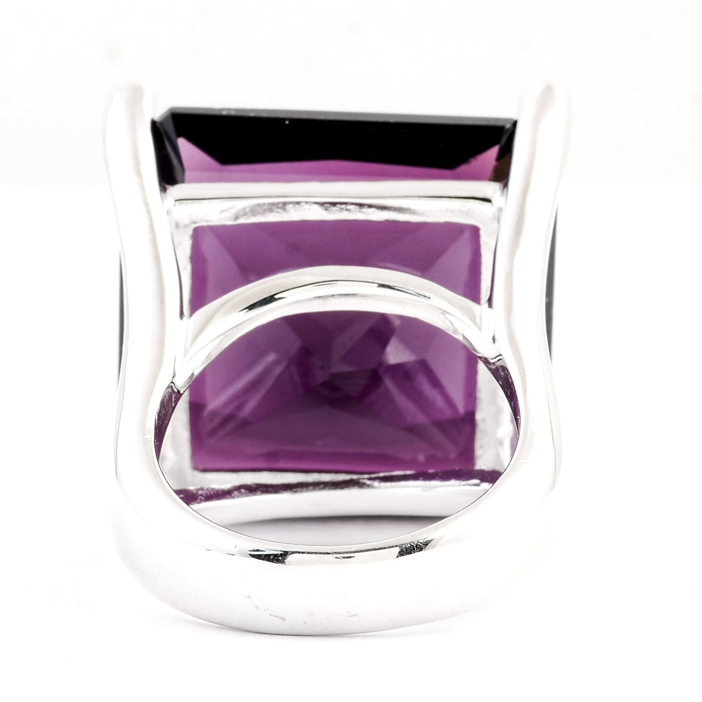 36.85 Ct Created Amethyst 925 Sterling Silver Ring