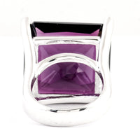 36.85 Ct Created Amethyst 925 Sterling Silver Ring