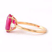 4.16 Ct Oval Ruby 18K Gold Ring