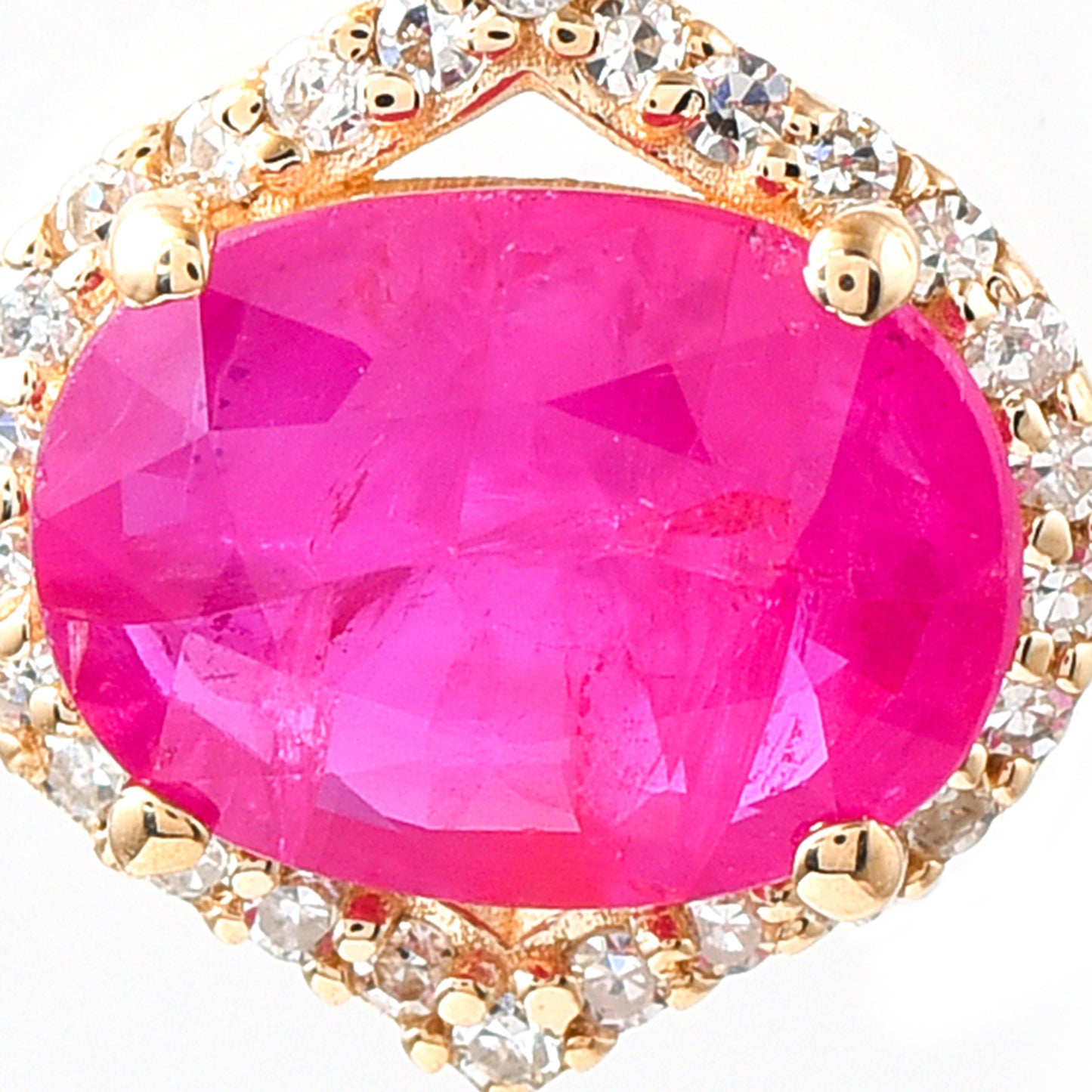 1.46 Ct Oval Ruby 14K Gold Pendant
