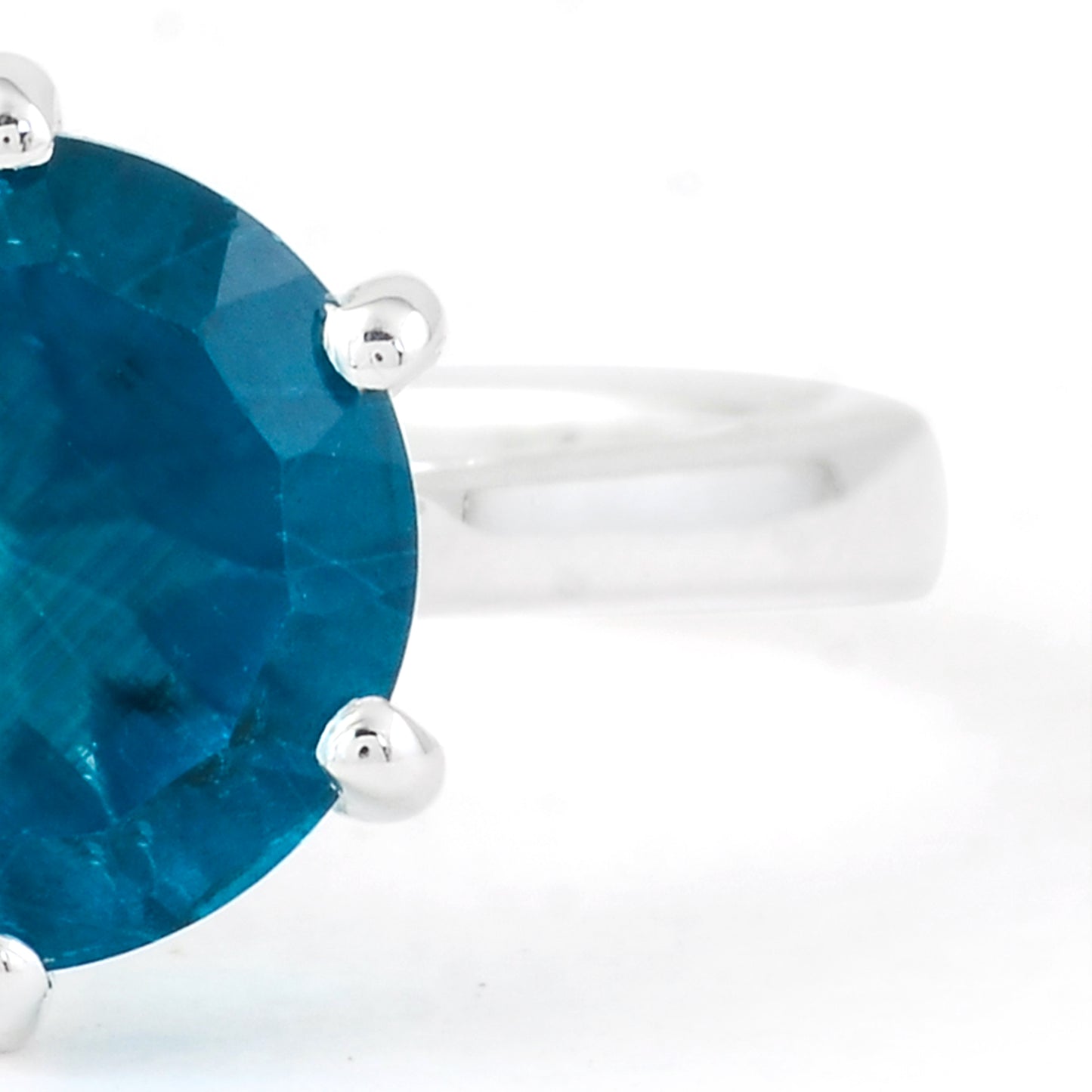 3.31 Ct Round Paraiba Topaz 925 Sterling Silver Ring