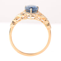 2.67 Ct Pear Mixed Cut Natural Sapphire 14K Gold Ring