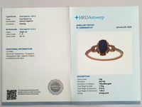 1.18 Ct Oval Mixed Cut Natural Sapphire 14K Gold Ring