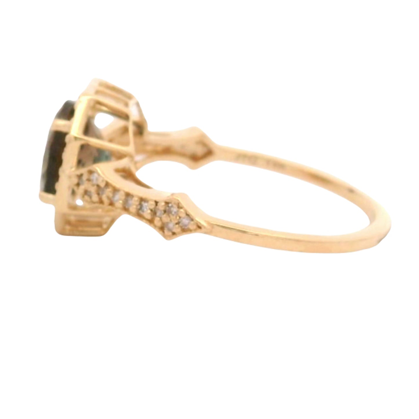 1.38 Ct Round Oregon Sunstone 14K Gold Ring