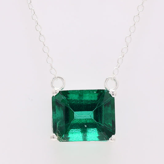6.62 Ct Octagon Green Topaz 925 Silver Pendant