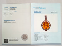 1.78 Ct Oval Mixed Cut Natural Fire Opal 14K Gold Pendant