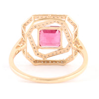 1.31 Ct Square Emerald Cut Natural Tourmaline 14K Gold Ring