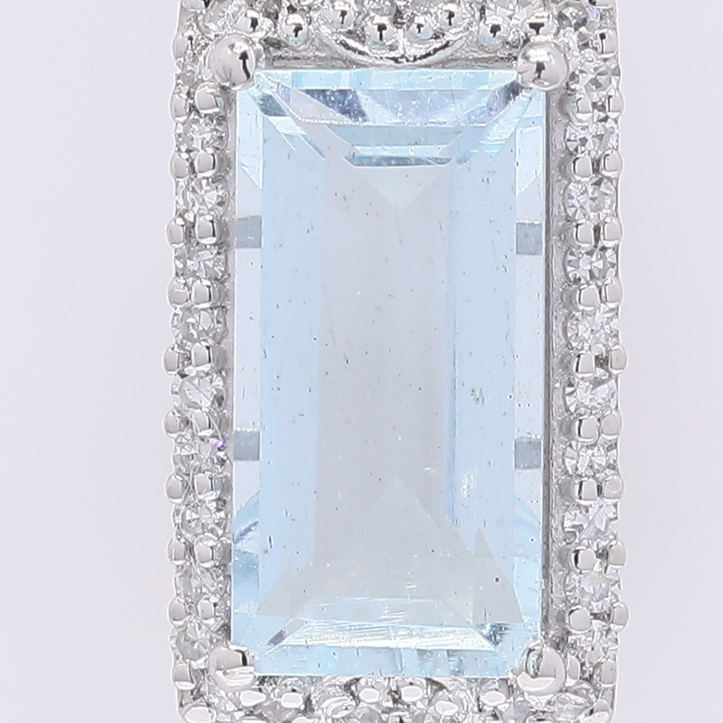 1.57 Ct Rectangle Step Cut Natural Aquamarine 950 Platinum Pendant