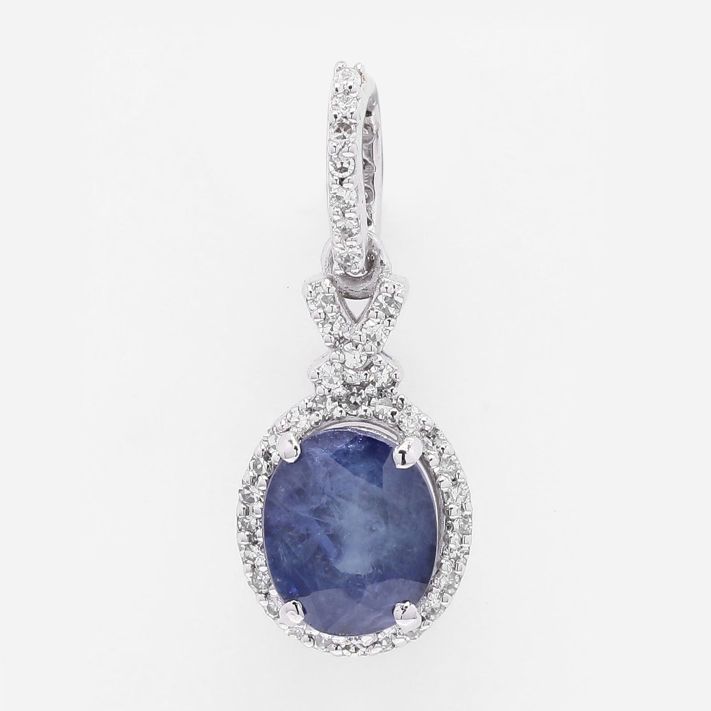 1.54 Ct Oval Mixed Cut Natural Sapphire 950 Platinum Pendant